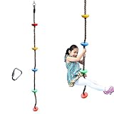 2 m Kletterseil Schaukel mit Trittflächen Kletter-Tau Tellerschaukel Hängeschaukel Ninja Seil Ninja Liner Zubehör