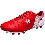 Saekeke Fussballschuhe Kinder FG/AG Fußballschuhe Jungen Low Top TF Trainingsschuhe Für Unisex-Kinder Rot Weiß FG/AG 29EU