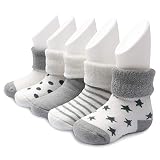 Ateid Baby Socken Frottee Gefüttert 5er-Pack Grau 1-3 Jahre (Herstellgr. L)