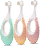 Baby Zahnbürste Extra Weiche Zahnbürste mit 10000 Soft Floss Borsten für die Zahnfleischpflege für Alter 0-2 Jahre alt.(3 Pack)