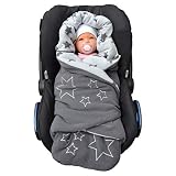 Lilly and Ben® Einschlagdecke | Oeko-TEX Decke aus Fleece für Winter und Übergang | Erstausstattung für Kinderwagen & alle Gurtsysteme I Sicherer Pucksack für Babys 0-10 Monate