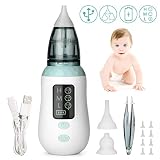 WADEO Nasensauger Baby Nasal Aspirator USB Aufladen Nasenschleimentferner Sicherer und Schneller Sowie Hygienischer, LCD Bildschirm, 3 Saugstufen mit 3 Größen Silikon Tipps Tragbar Nasensauger