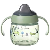 Tommee Tippee Superstar Sippee, Trinklernbecher, 100% Auslauf- und Schüttelsichere INTELLIVALVE-Technologie, Antibakterielle BACSHIELD-Technologie, 4 M.+, 190 ml, 1 Stk, Grün 447826