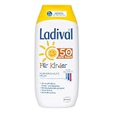 Ladival Kinder Sonnenmilch LSF 50+ – Parfümfreie Sonnenschutzlotion für Kinder – ohne Farb- und Konservierungsstoffe – wasserfest – 1 x 200 ml