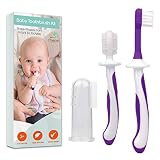 Baby-Zahnbürsten-Set (3-24 Monate) - BPA-freie Fingerzahnbürste Baby, Baby Zahnbürste & Kinder Zahnbürste (Kleinkind) - Komplettes Babyzahnbürstenset (Lila) - Cherish Baby Care