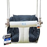 MOAS SHOP® Babyschaukel Indoor aus Hainbuche-Holz mit Anker- und Befestigungsmaterialien für die Decke, Babyschaukel Garten, Schaukel Tragfähigkeit bis 25 Kg, Kinderschaukel Indoor, Kleinkind Schaukel