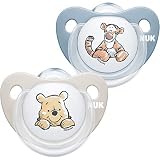 NUK Trendline Schnuller | 0-6 Monate | BPA-freier Schnuller aus Silikon | Disney Winnie Puuh | Blau (Junge) | 2 Stück