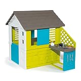 Smoby 810711 – Pretty Haus - Spielhaus für Kinder für drinnen und draußen, mit Küche und Küchenspielzeug (17 teilig), Gartenhaus für Jungen und Mädchen ab 2 Jahren