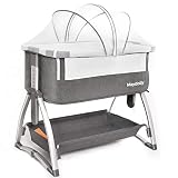 Maydolly Baby Beistellbett Reisebett Babybett mit weich Matratze und atmungsaktivem Netz 2 in1 Hochwertiges Baby Stubenwagen Zustellbett für höhenverstellbares Babybett für Zuhause und Unterwegs