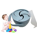 CJBIN Baby Snackbox, Baby Snack Becher mit Deckel, BPA Frei Snack Geschirr Plastikfreier Behälter für Babybrei Praktische Aufbewahrung (Nordic Blau)