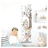 Little Deco Wandtattoo Kinderzimmer Junge Mädchen Messlatte | 150cm Fuchs REH Wald | Wandaufkleber Tiere Kinder Wandsticker Aufkleber Dekoration DL372