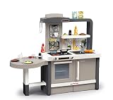 Smoby 312300 Tefal Evo Küche mitwachsende Kinderküche mit Spüle, Herd, Essecke, viel Zubehör, Wasserhahn mit Wasser-Pump-Funktion, magischer Panncake-Pfanne