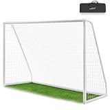 ArtSport Fußballtor 300 x 200 cm - Fussballtor mit Klicksystem für Garten in Weiß - Stabiles Fußball Tor inklusive Netz & Tragetasche