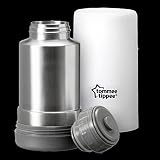 Tommee Tippee Closer to Nature Tragbarer Babyflaschen- und Nahrungswärmer für unterwegs, Thermoisolierung, Edelstahlflasche mit auslaufsicherem Deckel