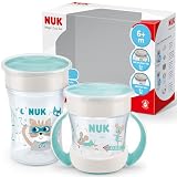 NUK Magic Cup & Mini Magic Cup Trinklernbecher Duo-Set | auslaufsicherer 360°-Trinkrand | 6+ Monate | auslaufsicher und BPA-frei | 160 ml & 230 ml | mint