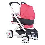 Smoby 253198 – Quinny 3in1 Multifunktions-Puppenwagen Rosa - für Puppen bis 42 cm – wandelbarer Puppenwagen für unterschiedliche bedürfnisse im Quinny-Design, für Kinder ab 3 Jahren