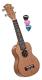 Cascha Sopran Ukulele Set Kinder Erwachsene I Ukulele Starter Kit 3 Plektren Mahagoni Ukulele 21 Zoll I Sopran Ukulele Premium Mahagoni I Kleine Hawaii Gitarre für Anfänger Fortgeschrittene