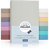 Julius Zöllner Jersey Spannbettlaken für Wiegen 90x40cm und Stubenwagen, 100% Baumwolle, STANDARD 100 by OEKO-TEX, hellgrau