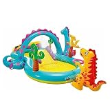 Intex Dinoland Play Center Aufblasbares Wasserspielzentrum, verschiedene Modelle (mit und ohne Vulkan), Mehrfarbig, 333x229x112 cm, 280 Liter