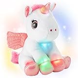 Einhorn-Nachtlicht – leuchtender Körper, 6 Farben, LED-Einhorn-Stofftier, Stofftier,Pony, Einhorn mit Flügeln, weiches und entzückendes Plüschpuppenspielzeug, Geschenk für Kinder