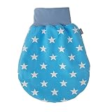 Lilakind Schlafsack Strampelsack Pucksack Frühling/Sommer Sterne Jeansblau Weiß 0-3 M