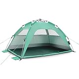 qeedo Quick Palm Strandmuschel mit UV-Schutz (UV80), kleines Packmaß, schnell aufzubauender Sonnenschutz (Quick-Up System)