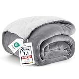 BEDSURE Kuscheldecke Warm Sherpa Wolldecke - Sofadecke, Flauschig Sofaüberwurf Decke, Dicke Couchdecke, Geschenke für Frauen, Flauschige Wohndecke, Grau, 150x200 cm, XL
