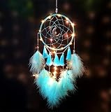 Traumfänger, handgefertigte LED-Traumfänger für Schlafzimmer, Wandbehang, Dekoration, Ornamente, Basteln für Kinder, Familie, Liebhaber, Freunde, Segensgeschenk