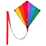 Wolkenstürmer Racer Lenkdrachen Rainbow, 90x90cm, Leichter Einsteigerdrachen