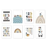 Mia Félice Kinder Poster Set » Let´s Go « 4x DIN-A4 | 8 Motive - Wendeposter | ohne Bilderrahmen | Bilder für das Babyzimmer oder Kinderzimmer Deko Mädchen Jungen