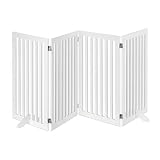 Relaxdays, weiß Holz, verstellbares Schutzgitter Hunde, Kinder Absperrgitter, Kamin & Ofen, 91,5x204,5 cm, 4 Teile