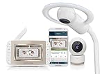 Motorola Baby MBP944 Halo+ Over-the-Crib Wifi Videomonitor mit 4,3-Zoll-Handheld-Elterngerät und WLAN-Hubble-App für Smartphones und Tablets - Weiß