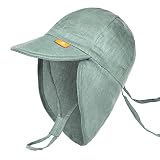 Hatiis Sonnenhut Baby uv Schutz UPF 50+ Sommerhut mädchen Junge mit Verstellbarer Kinnriemen und Nackenschutz