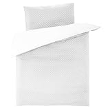 Fillikid Babybettwäsche - Deckenbezug 80x80 cm, Kissenbezug 35x40 cm - 100% Baumwolle - Kinder Bettwäsche Set mit Hoteleinschlag, OekoTex geprüft - Grau Weiß Punkte