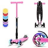 Fun Pro Two Roller, Scooter für Kinder, Dreirad-Kinderroller, Tretroller für Jungen & Mädchen, Kinderscooter mit LED-Räder, Mini Roller Höhenverstellbar & Klappbar, Roller für Kinder ab 5 Jahren