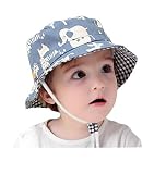 GEMVIE Fischerhut Baby Junge Mädchen Sonnenhut Kleinkind mit Tierdruckt für 0-6 Jahre Blau 50