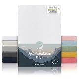Laleni 2er-Set Jersey Spannbettlaken Babybett Kinderbett 60x120 cm - Oeko-Tex Zertifiziert, 100% Baumwolle, atmungsaktives Spannbetttuch Baby, 135 g/m², weiß
