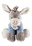 Sterntaler Spieluhr M Esel Emmi – Babyspieluhr aus Flausch & Jersey - Kuscheltier waschbar mit entnehmbarem Spielwerk, Melodie „La Le Lu“ – Einschlafhilfe ab Geburt - zuhause & unterwegs – 20x20x9 cm