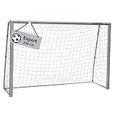 HUDORA Fußballtor Expert - großes Fußballtor für Kinder & Erwachsene - wetterfestes & standfestes Fußballtor mit engmaschigem Netz - Hochwertige Outdoor Torwand für Freizeit & Training
