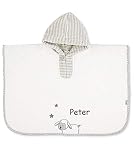 Sterntaler Bade Poncho mit Namen bestickt, Schaf Stanley, Baby & Kinder, Badetuch, Badeponcho, Kapuzenbadetuch, Handtuch mit Ärmeln und Kapuze, 100% Baumwolle, Beige