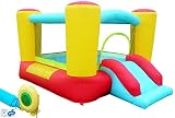 Hüpfburg Kinder Indoor und Outdoor mit Gebläse XL Jump House Komplett-Set aufblasbar Rutsche Spielhaus Ritterburg Outdoor Spielburg Rutsche Draußen Party Spring-Schloss (250x200x160cm)