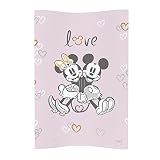 Ceba Baby Wickelauflage - Wickelunterlage Wickeltischauflage 2 Keil Wickelmulde 70x47 cm mit Disney-Motiven - Abwaschbar - Minnie & Mickey Rosa