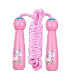 Zivisk Springseil Kinder, Verstellbare Seilspringen mit Holzgriff 2,5 m, Ideal für Fitness Training und Knochenentwicklung zu fördern