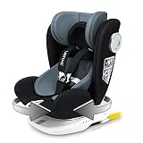 LETTAS Baby Autositz 360° drehbar Gruppe 0+1/2/3 (0-36 KG/0-12 Year) mit Protektoren seitliche Isofix Top Tether ECE R44/04