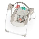 Ingenuity, tragbare Babyschaukel, Cozy Kingdom - 6 Schaukelgeschwindigkeiten, 12 beruhigenden Melodien, Spielbogen mit abnehmbare Plüschtiere, Waschmaschinenfeste Stoffe, ab der Geburt bis 9kg