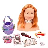 Götz 1192054 Haarwerk mit roten Haaren und braunen Augen - 28 cm hoher Frisierkopf- und Schminkkopf in 57-teiligen Set - geeignet für Mädchen ab 3 Jahren