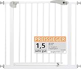 ib style® Türschutzgitter erhältlich bis 275cm | Haustiergitter | Ohne Bohren | Auto-Close| 90° Stop | 85-95 cm + 2 Y-Spindeln