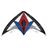 Paul Günther 1041 - Sportlenkdrachen Flexus 150 GX, Drachen für Fortgeschrittene, Reißfestes Segel aus Ripstop-Polyester und Fiberglasstäbe, mit Lenkrollen und Anleitung, ca. 150 x 65 cm groß