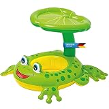 all Kids United Baby Schwimm-Reifen Schwimmsitz Babysitz Klein-Kinder Schwimmring - Frosch Baby-Boot mit UV-Schutz Dach