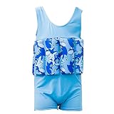 YAGATA Badeanzug mit Schwimmhilfe Mädchen Jungen Float Suit Kinder Badeanzug Baby Maedchen Bojenanzug Schwimmanzug verstellbarem Auftrieb Bademode Bojenbadeanzug, Blau, 110
